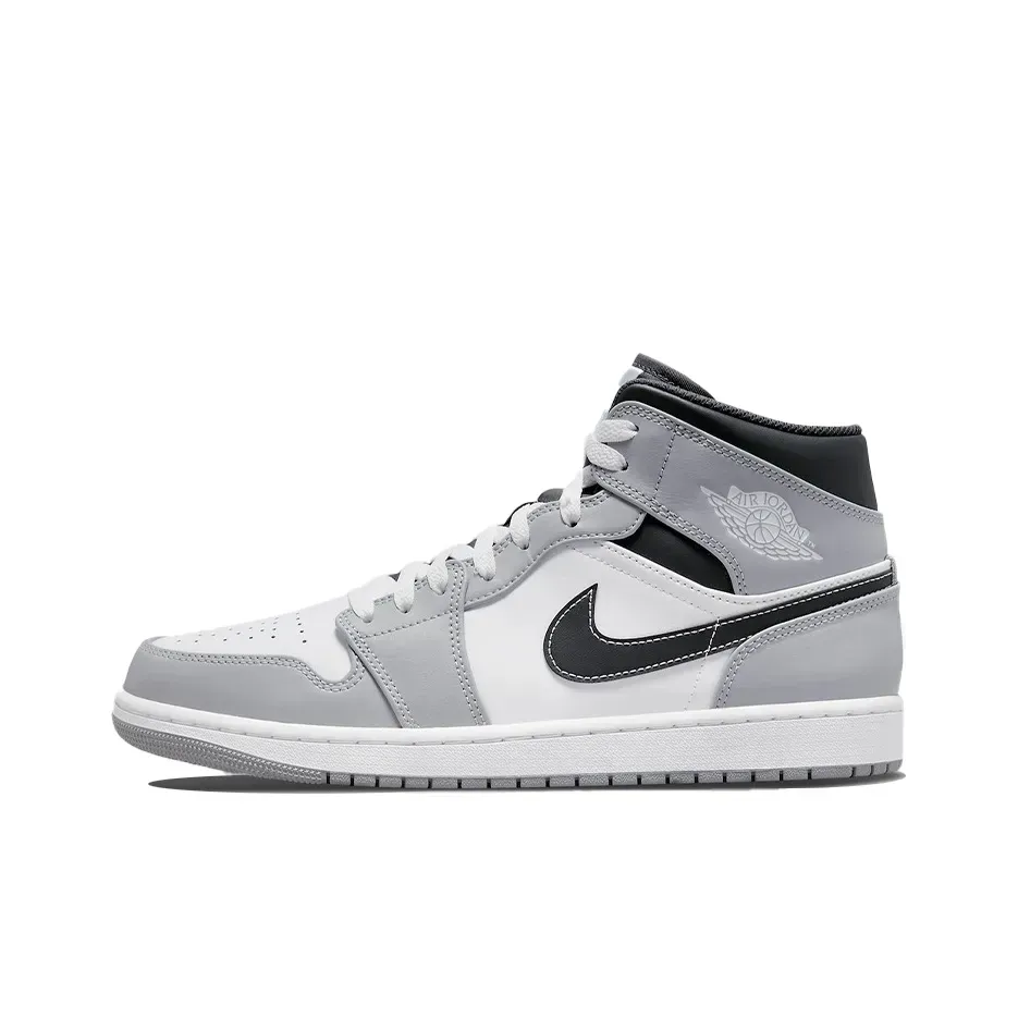 Высокие кроссовки Air Jordan 1 Mid Light Smoke Grey (Серый) Унисекс Высокие кроссовки Air Jordan 1 Mid Light Smoke Grey (Серый) Унисекс