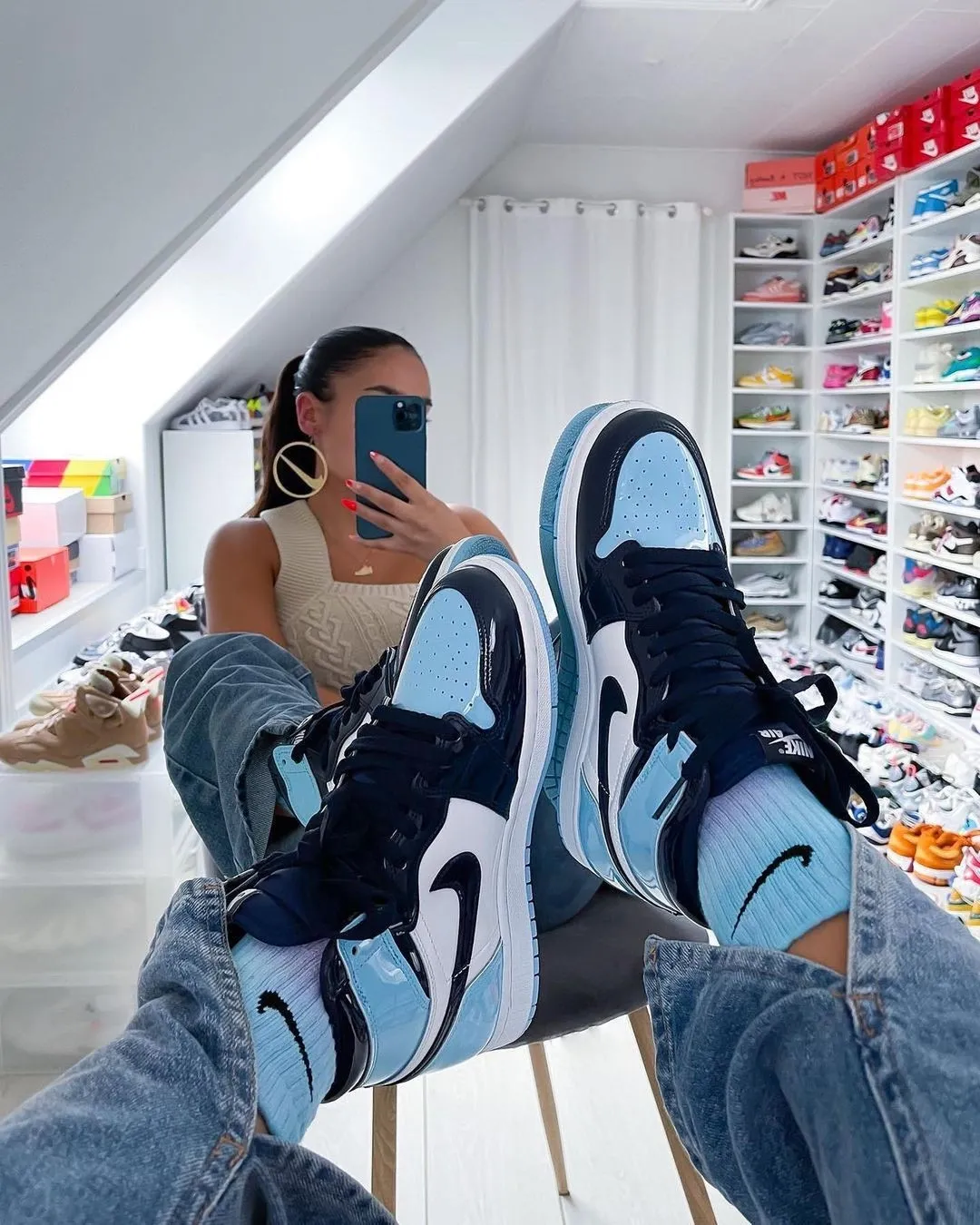 Air Jordan 1 High UNC Patent фото