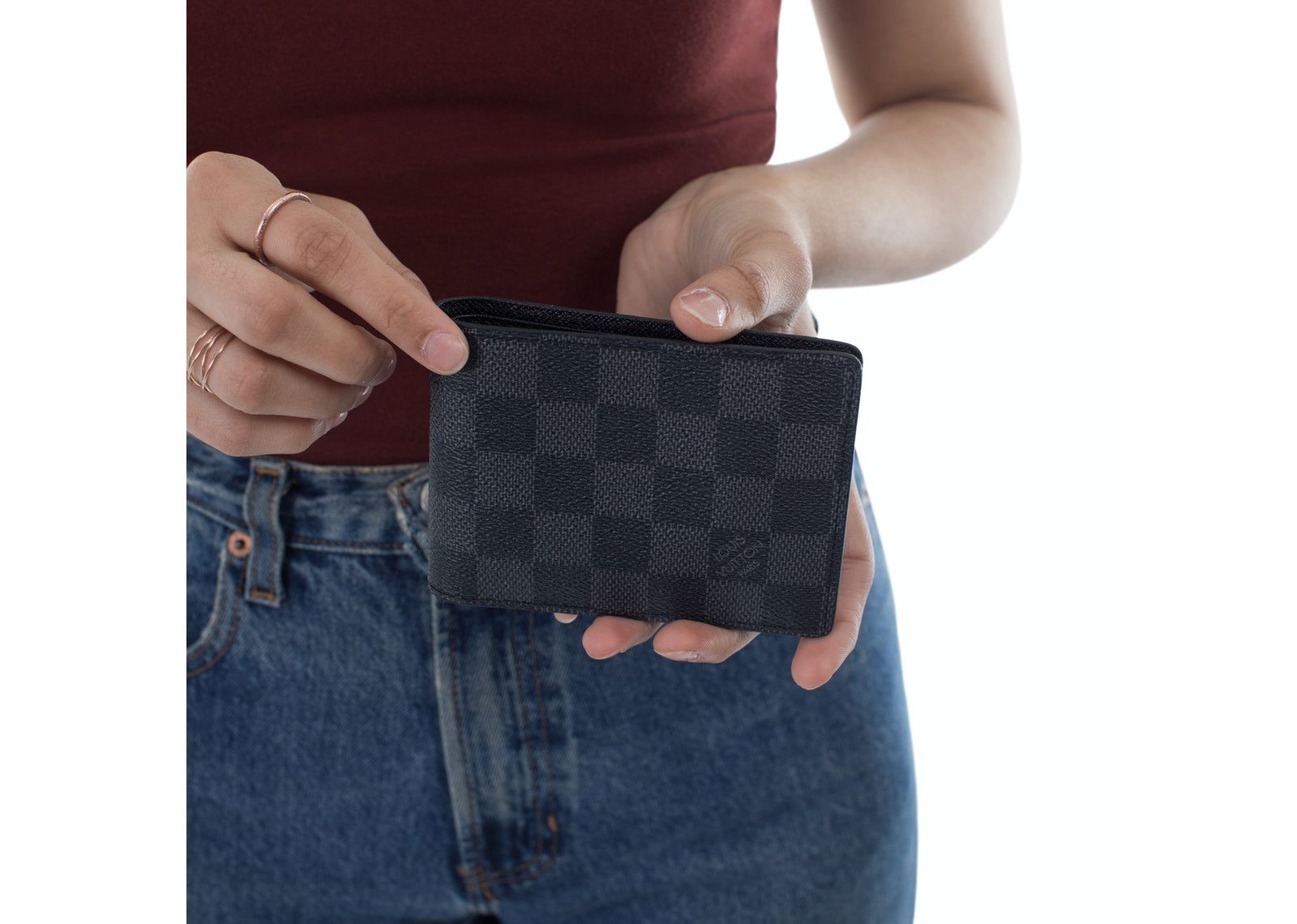 Louis Vuitton Wallet Slender Damier Graphite Gray/Black фото