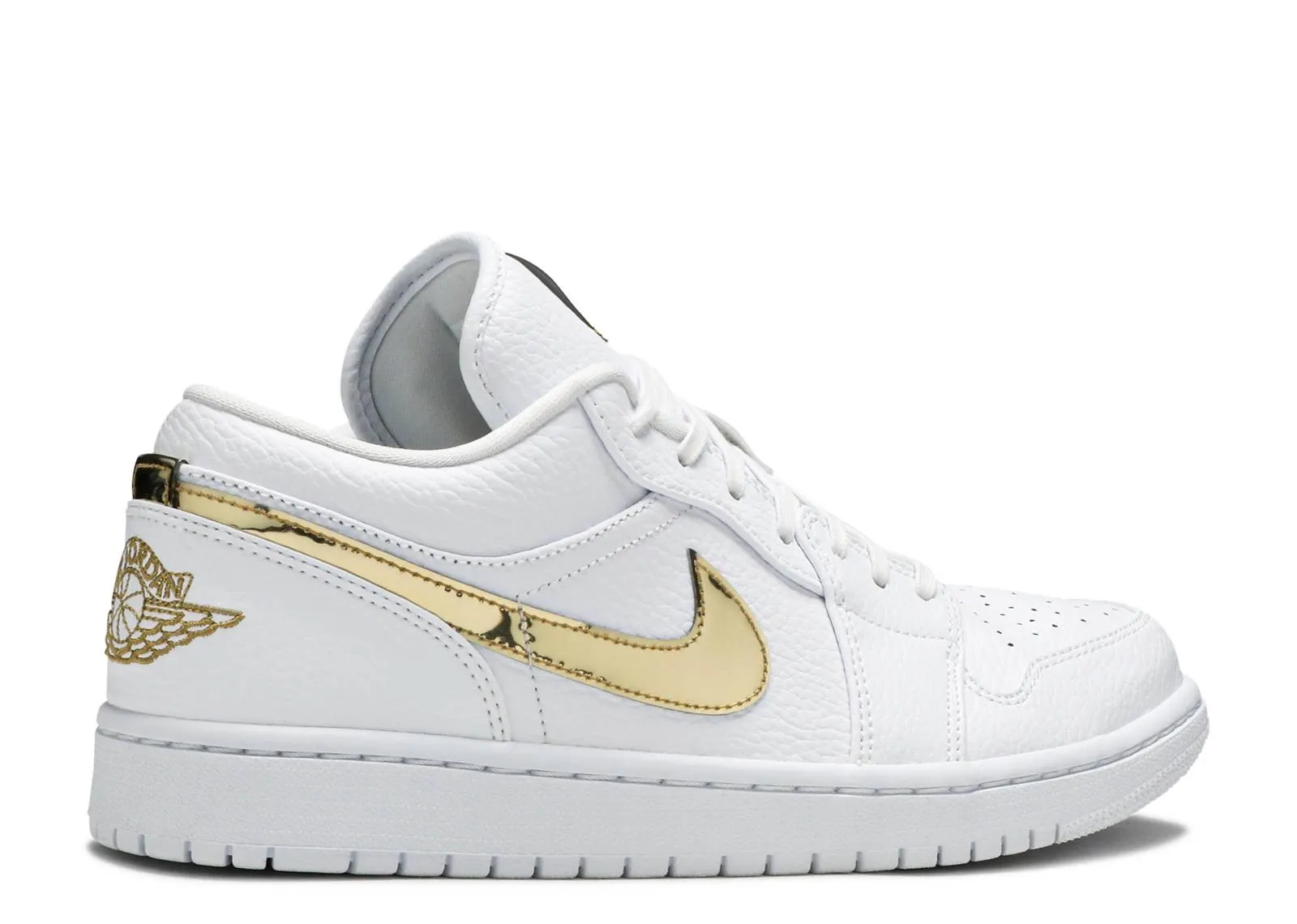 Air Jordan 1 Low White Metallic Gold фото