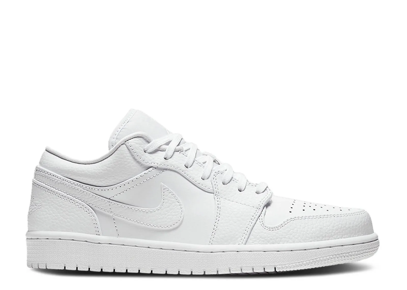Air Jordan 1 Low White Triple Tumbled Leather фото