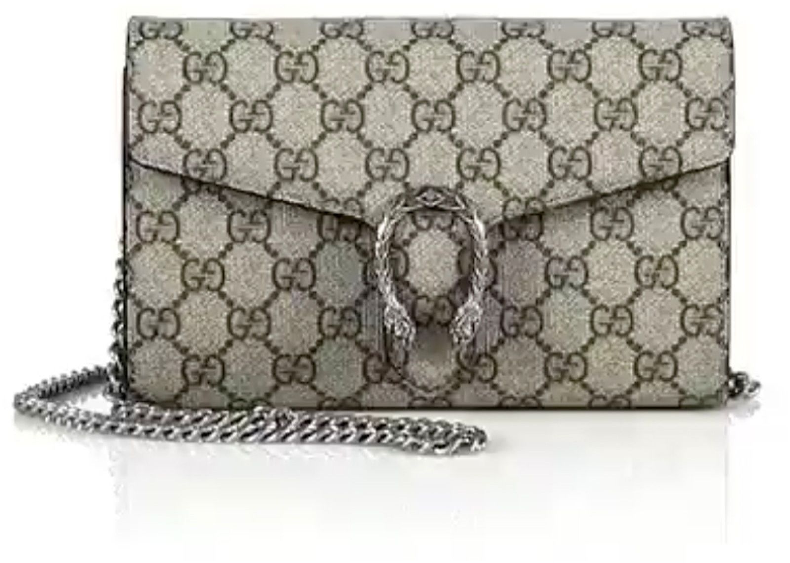 Gucci Dionysus Wallet on Chain GG Supreme (16 Card Slot) Mini Beige фото