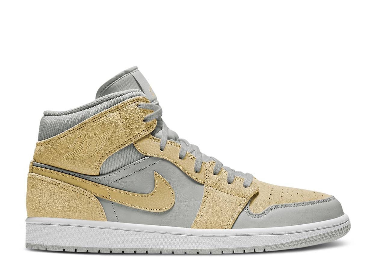 Air Jordan 1 Mid SE Tan Grey фото