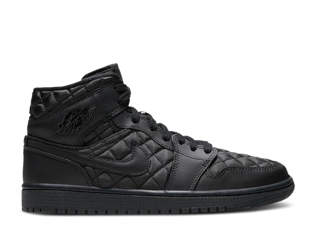 Air Jordan 1 Mid SE Black Quilted фото