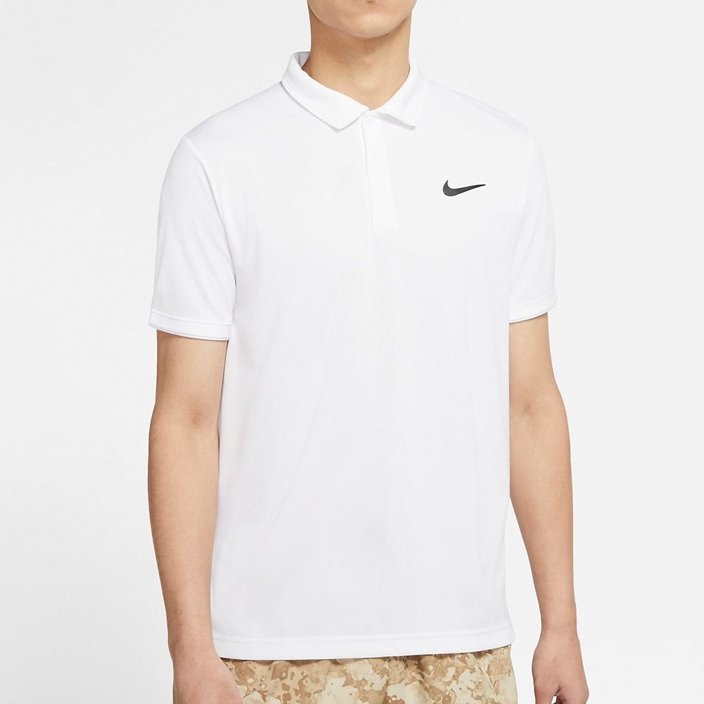 White Dri-Fit Polo Shirt фото