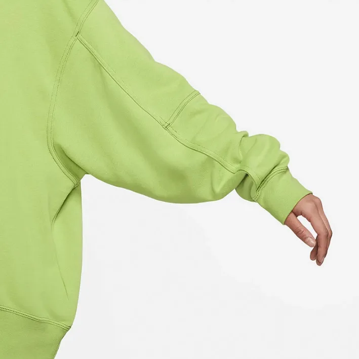 French Terry Green Oversized Crew Sweatshirt фото