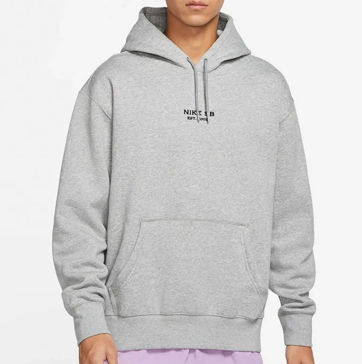 Hoodie Round Printing Grey