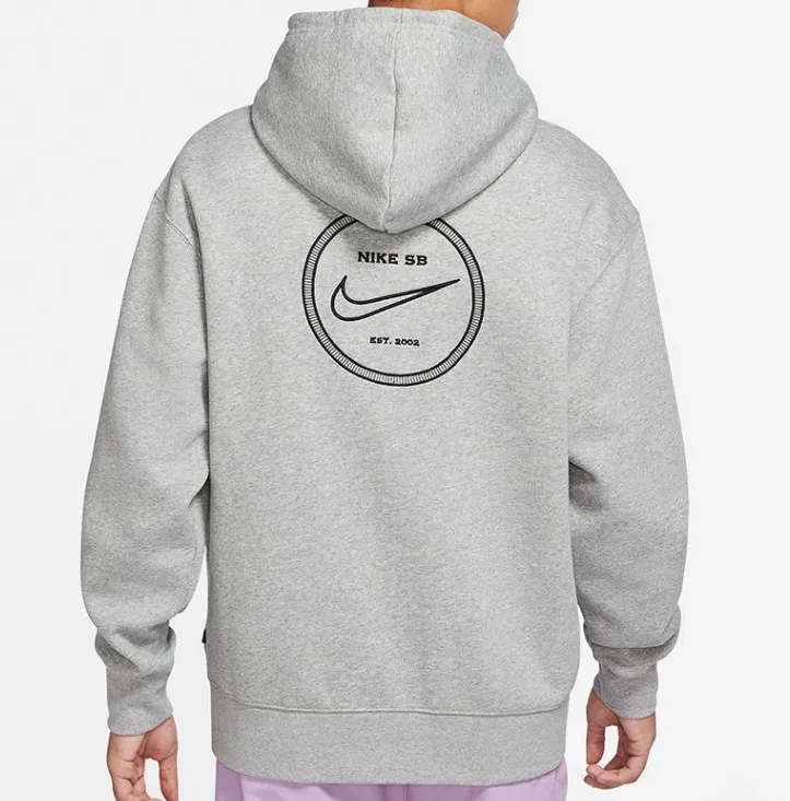 Hoodie Round Printing Grey фото
