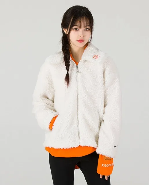 Hoodie Oversize With Zipper White