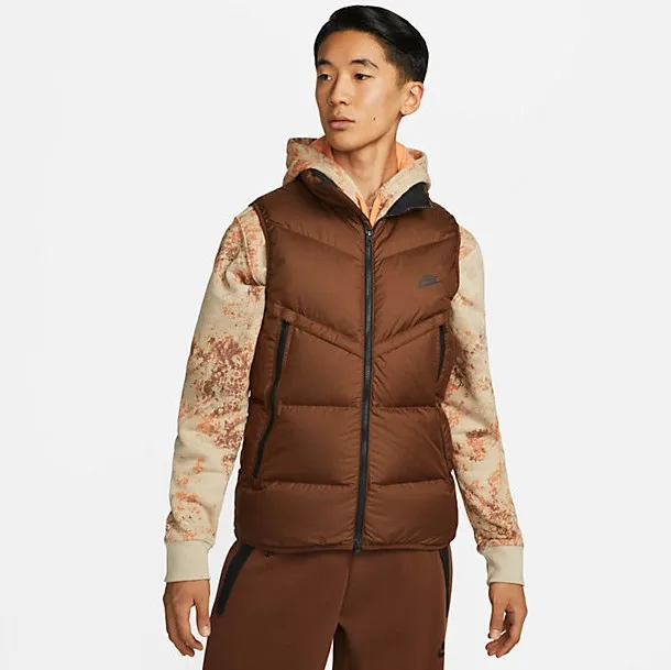 Down Vest Brown