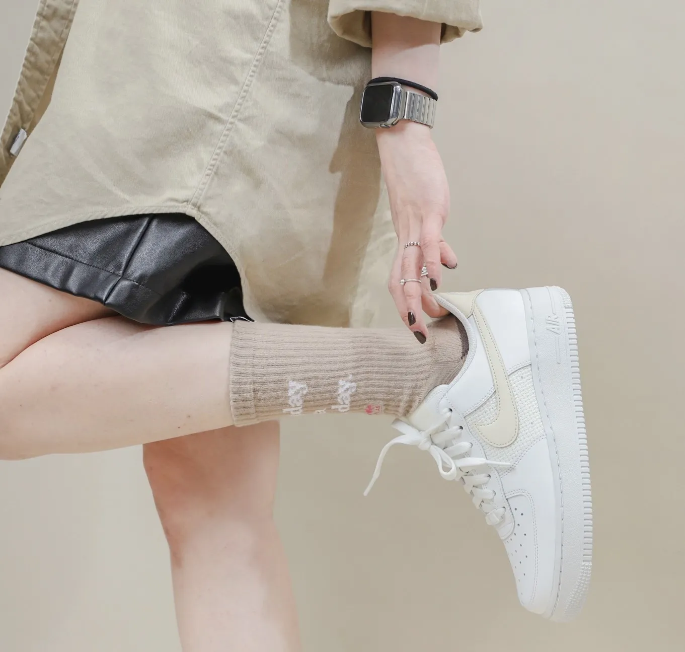 Air Force 1 Low Cross Stitch-White Fossil фото