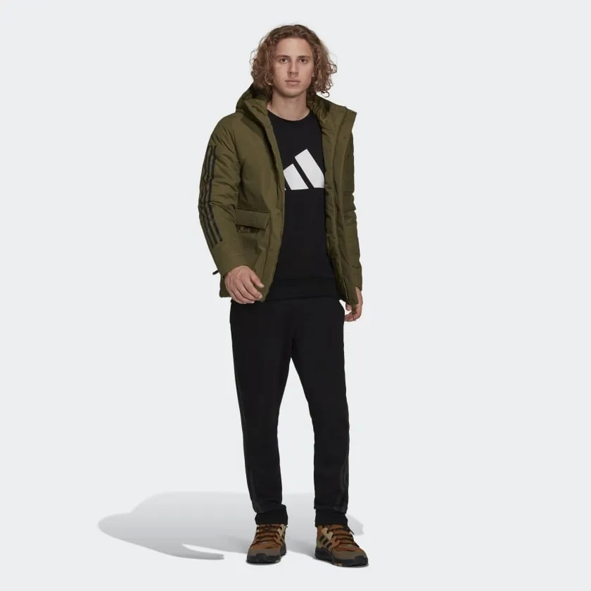 Utilitas 3-Stripes Hooded Jacket Khaki фото