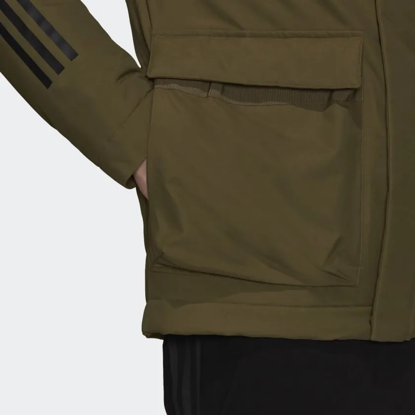 Utilitas 3-Stripes Hooded Jacket Khaki фото