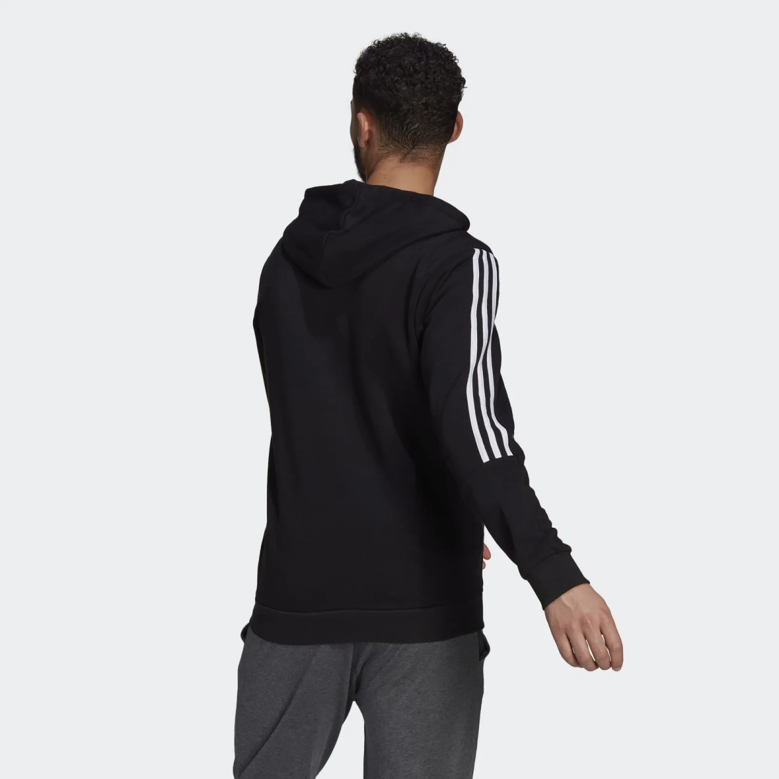 Essential Fleece Cut 3-Stripes Track Jacket Black фото