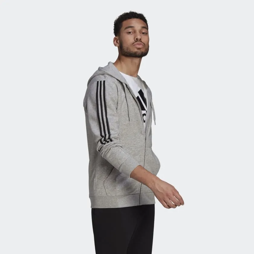 Essential Fleece Cut 3-Stripes Track Jacket Grey фото