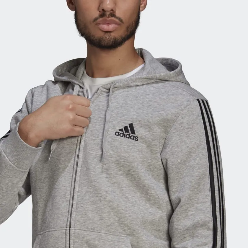 Essential Fleece Cut 3-Stripes Track Jacket Grey фото