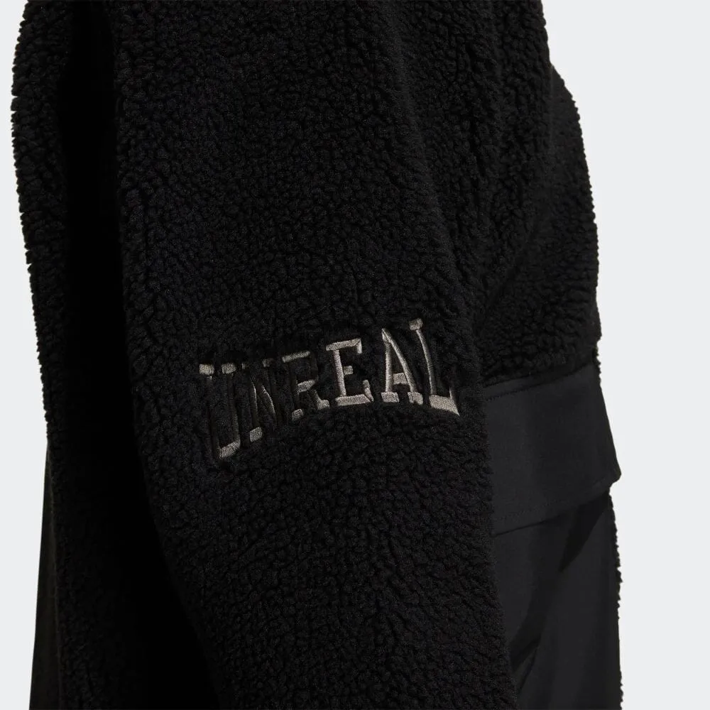 Zip Sherpa Jacket With Patch Pockets Black фото