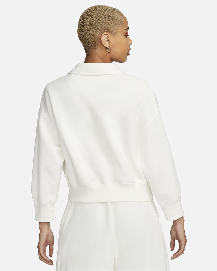 Long Sleeve Fleece Polo White фото