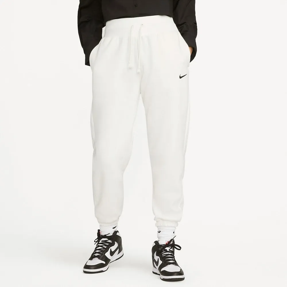 Phoenix Fleece High-Waisted Pants White