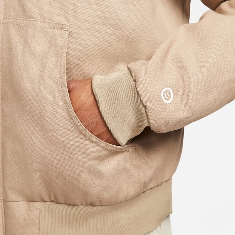Zip Hooded Jacket With Back Picture Beige фото