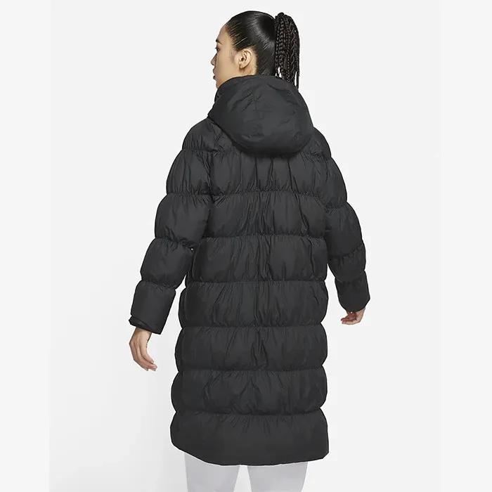 Hooded Down Jacket Very Long Black фото