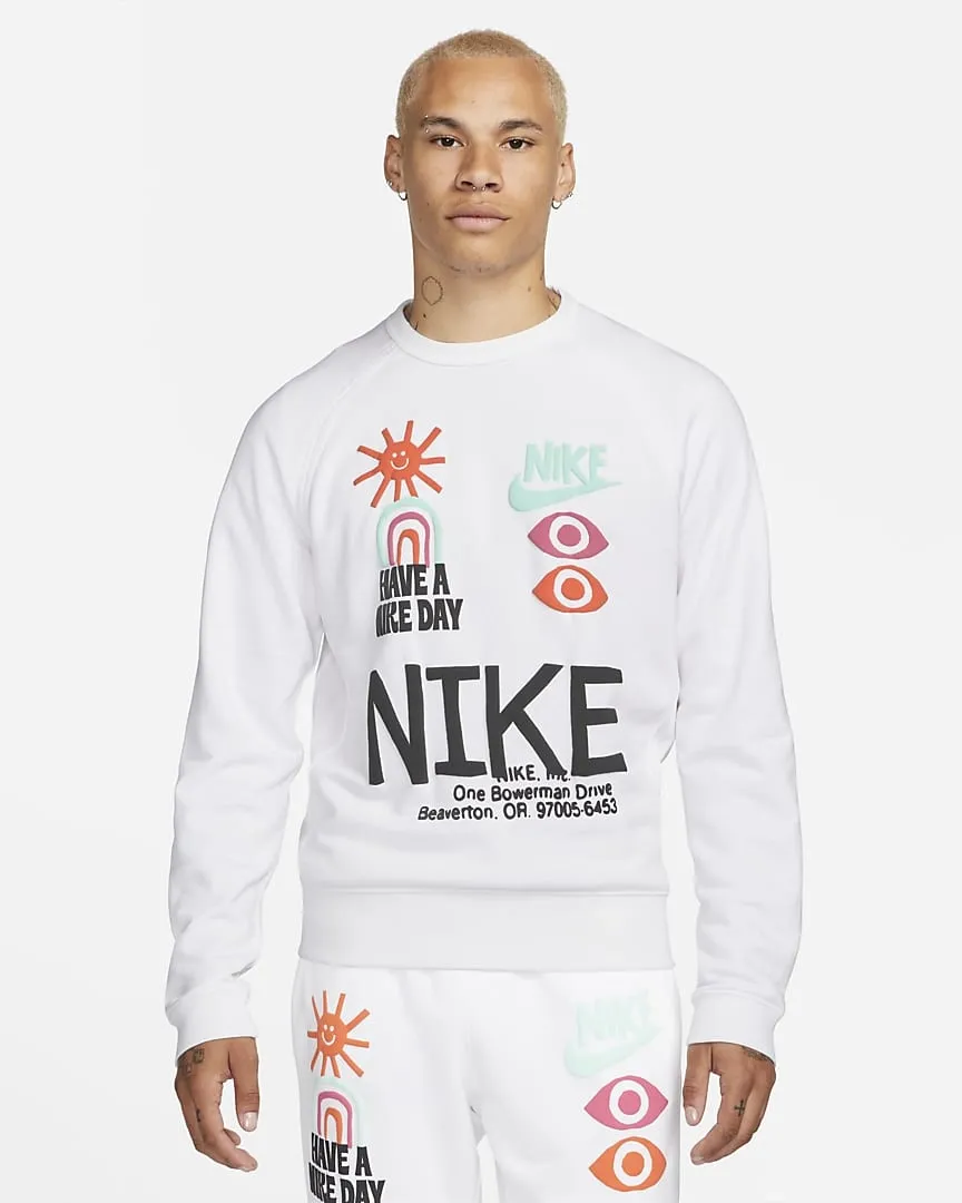 French Terry Crew Sweatshirt White