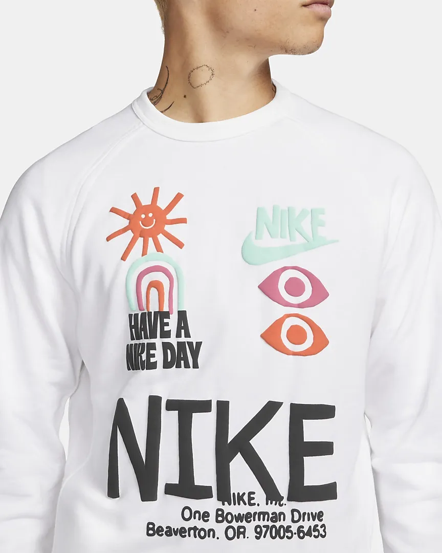French Terry Crew Sweatshirt White фото