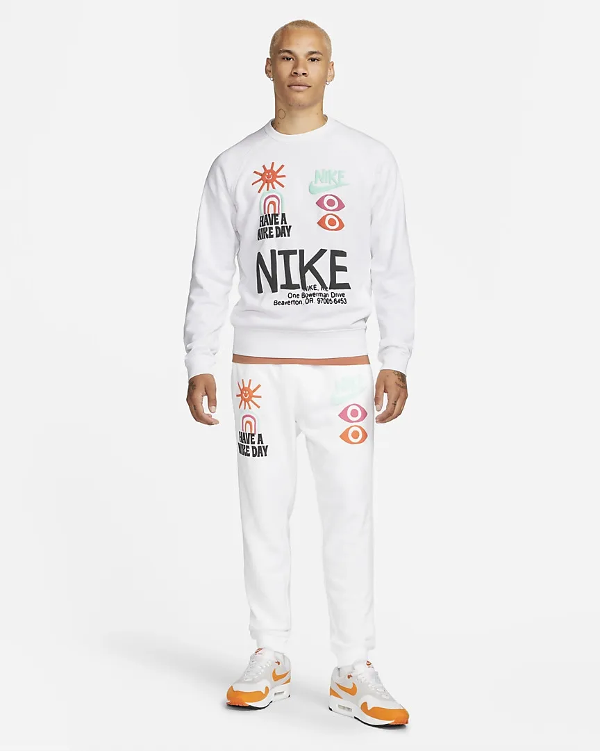 French Terry Crew Sweatshirt White фото
