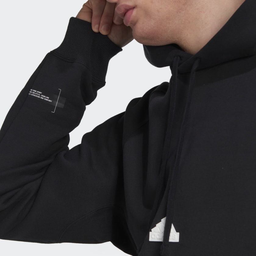 Fleece Hoodie Raglan Black фото
