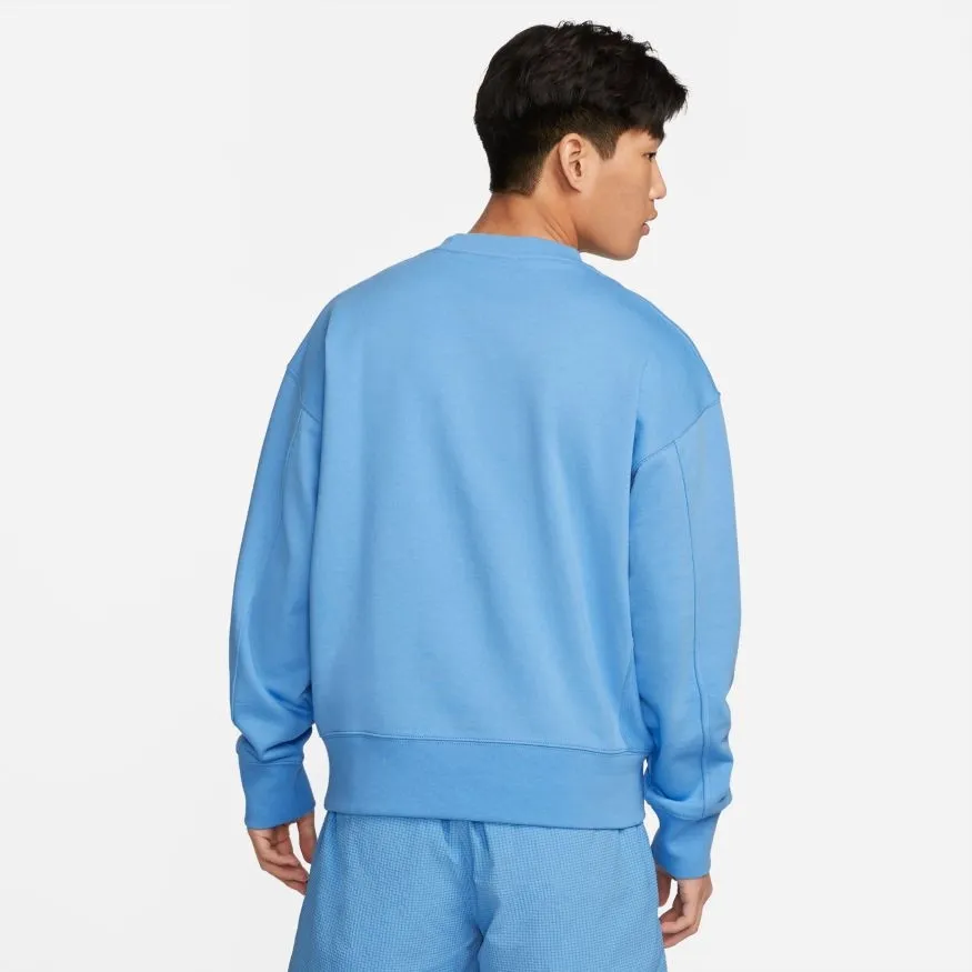French Terry Crew Sweatshirt With Logo Blue фото