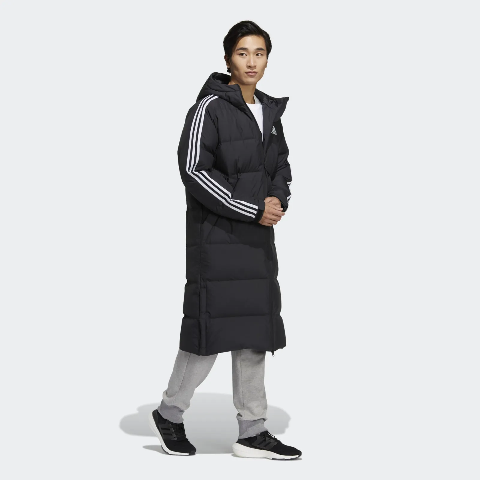 Elongated Utilitas 3-Stripes Hooded Jacket