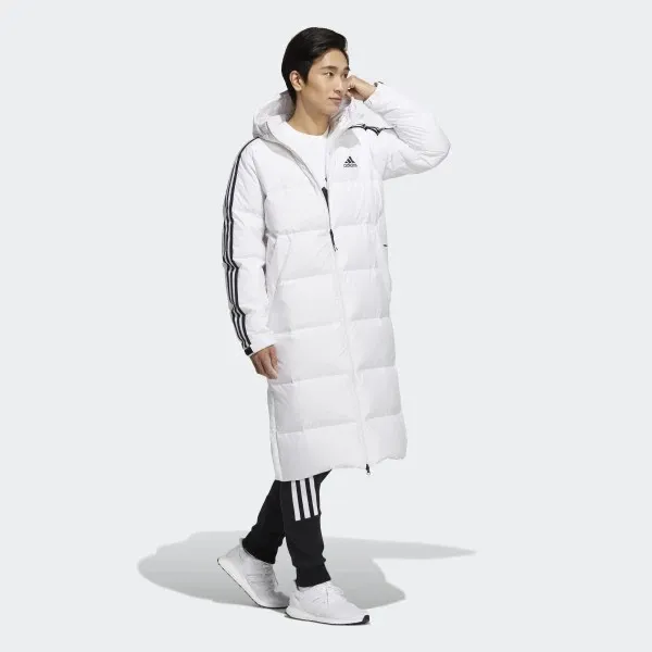 Elongated Utilitas 3-Stripes Hooded Jacket White фото
