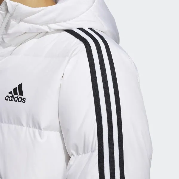 Elongated Utilitas 3-Stripes Hooded Jacket White фото