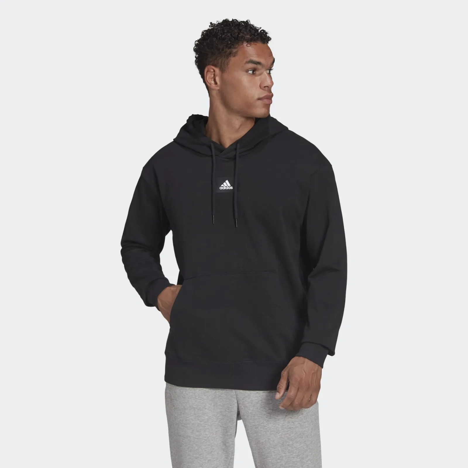 Essential Feelvivid Cotton French Terry Drop Shoulder Hoodie Black фото