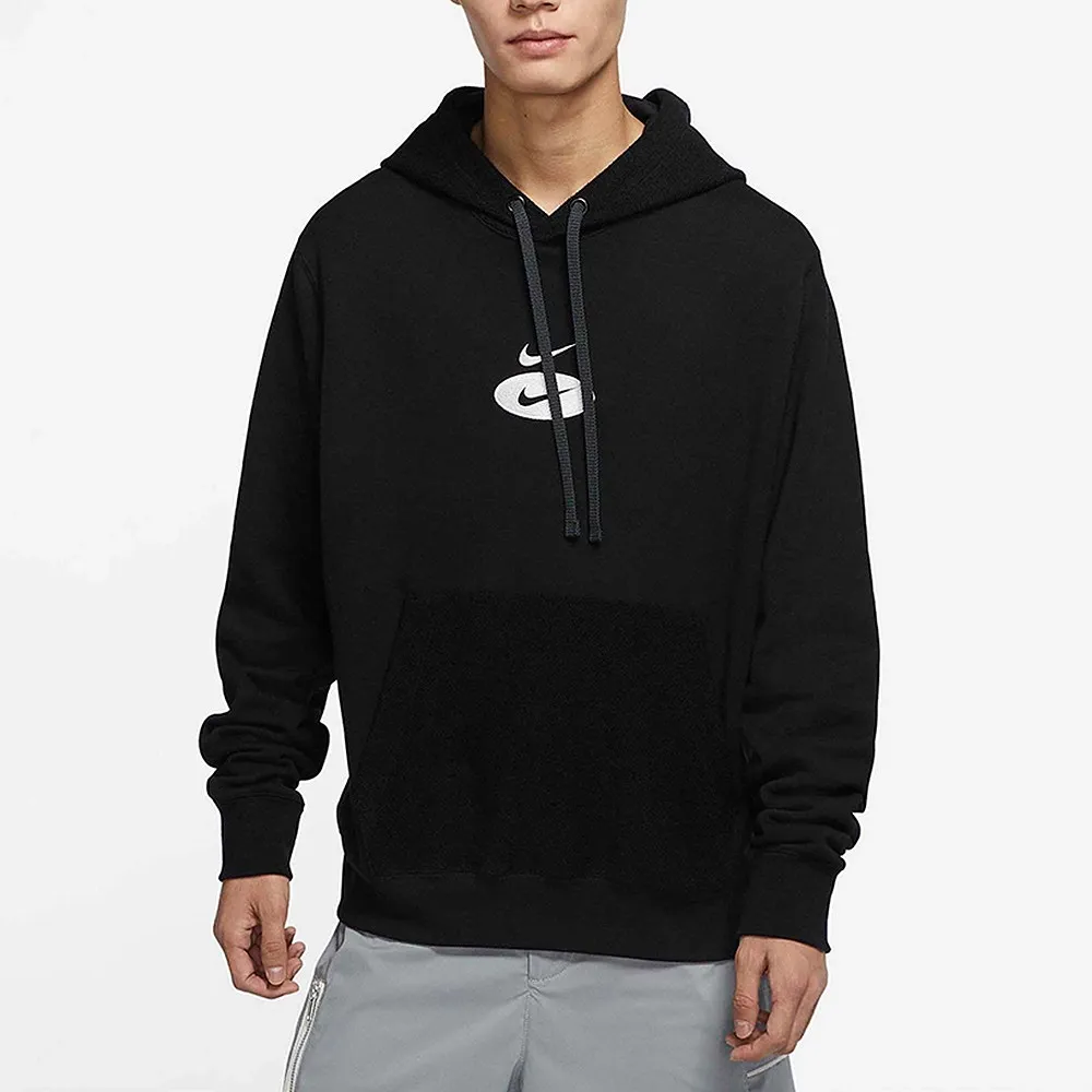 Embroidered Double Swoosh Hoodie Black