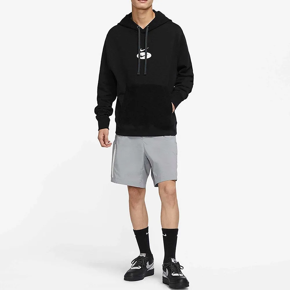 Embroidered Double Swoosh Hoodie Black фото