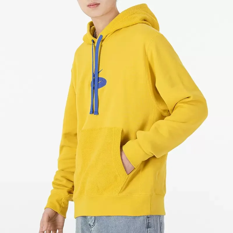 Embroidered Double Swoosh Hoodie Yellow