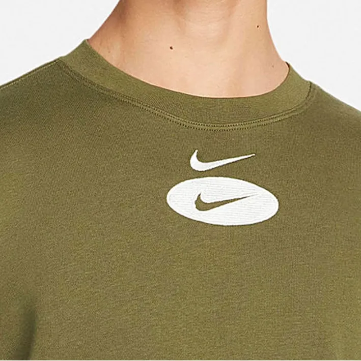 Embroidered Double Swoosh Grew Sweatshirt Army Green фото