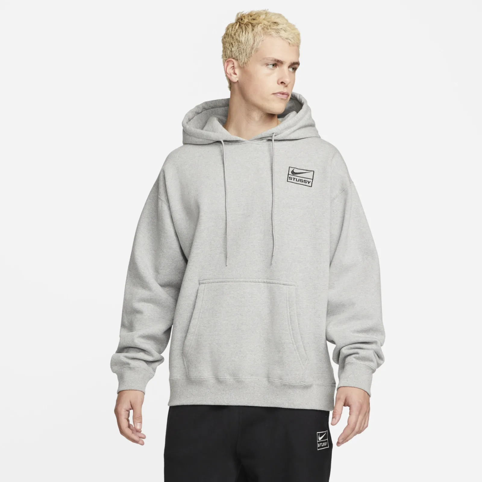 X Stussy Oversize Hoodie Grey фото