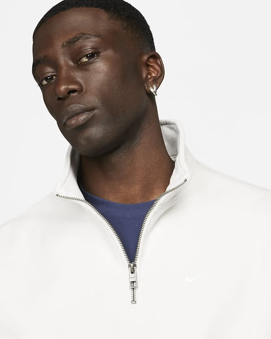 Zip Stand Fleece Sweatshirt White фото