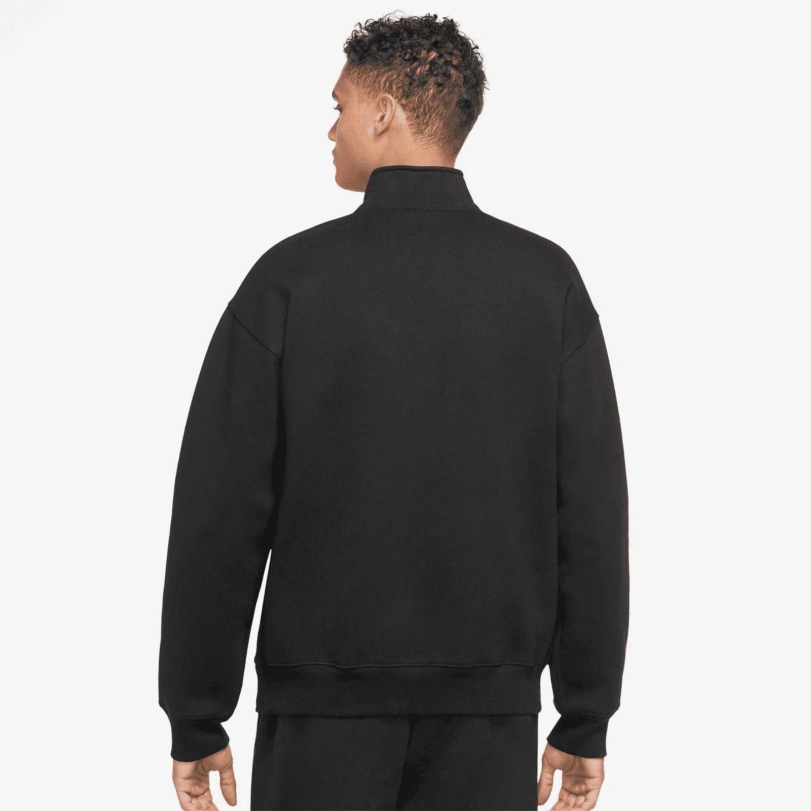Zip Stand Fleece Sweatshirt Black фото