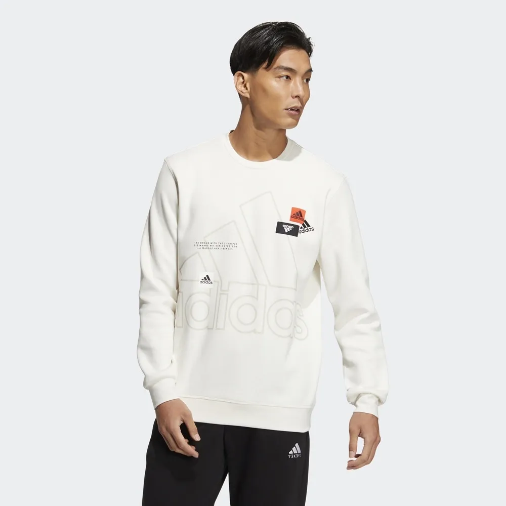 Casual Big Logo Crew Sweatshirt White