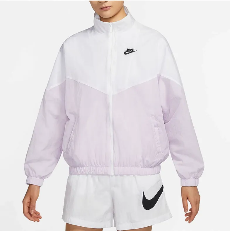Essential Windrunner Woven Jacket White\Pink