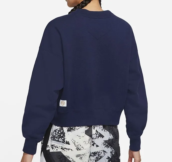 Oversize Crew Long Sleeve Tee Women Navy Blue фото