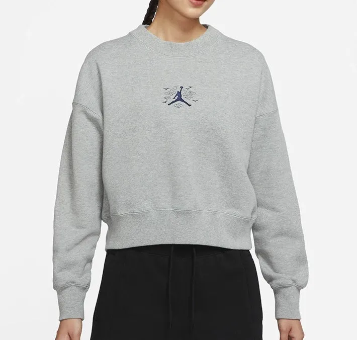 Oversize Crew Long Sleeve Tee Women Grey