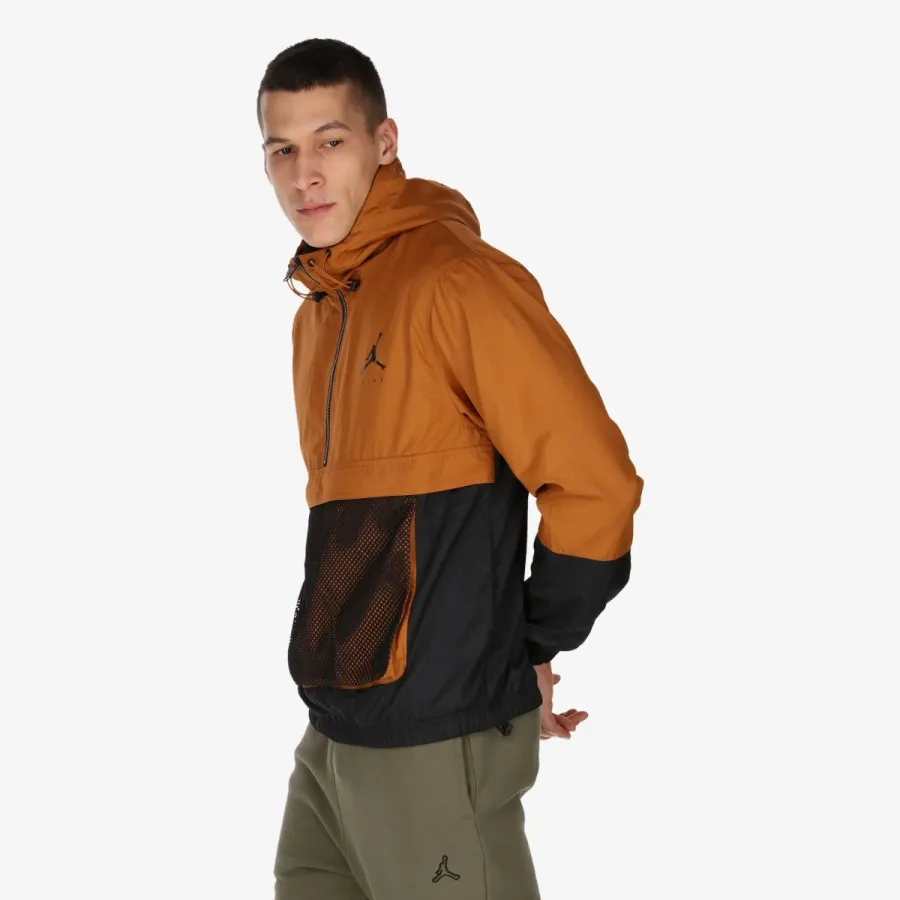 Half Zip Jamp Man Hooded Jacket Black\Brown фото