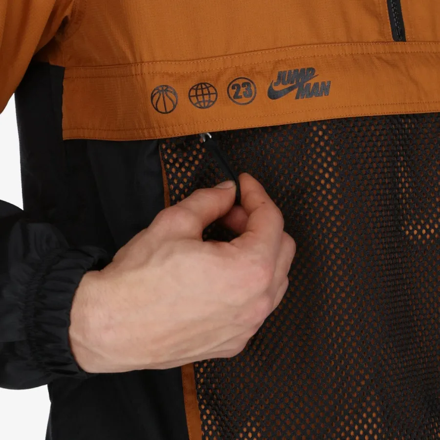 Half Zip Jamp Man Hooded Jacket Black\Brown фото