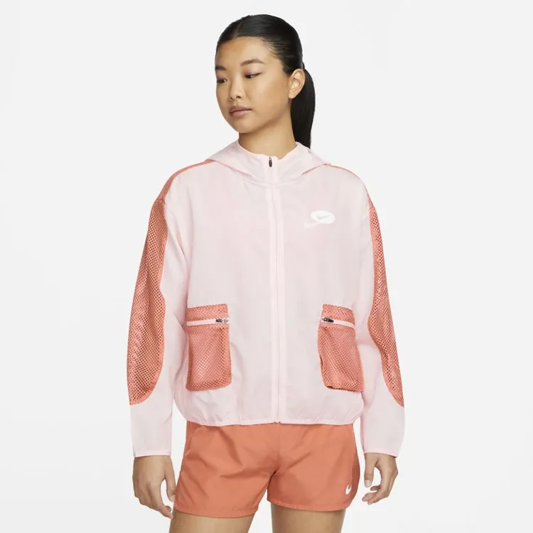 Double Swoosh Mesh Pocket Windbreaker White