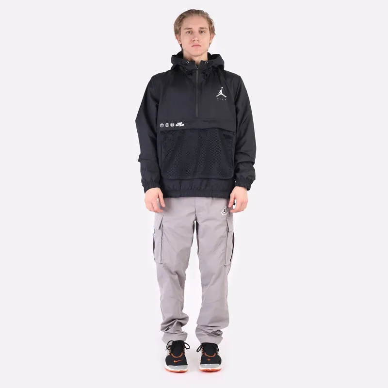 Half Zip Jamp Man Hooded Jacket Black фото