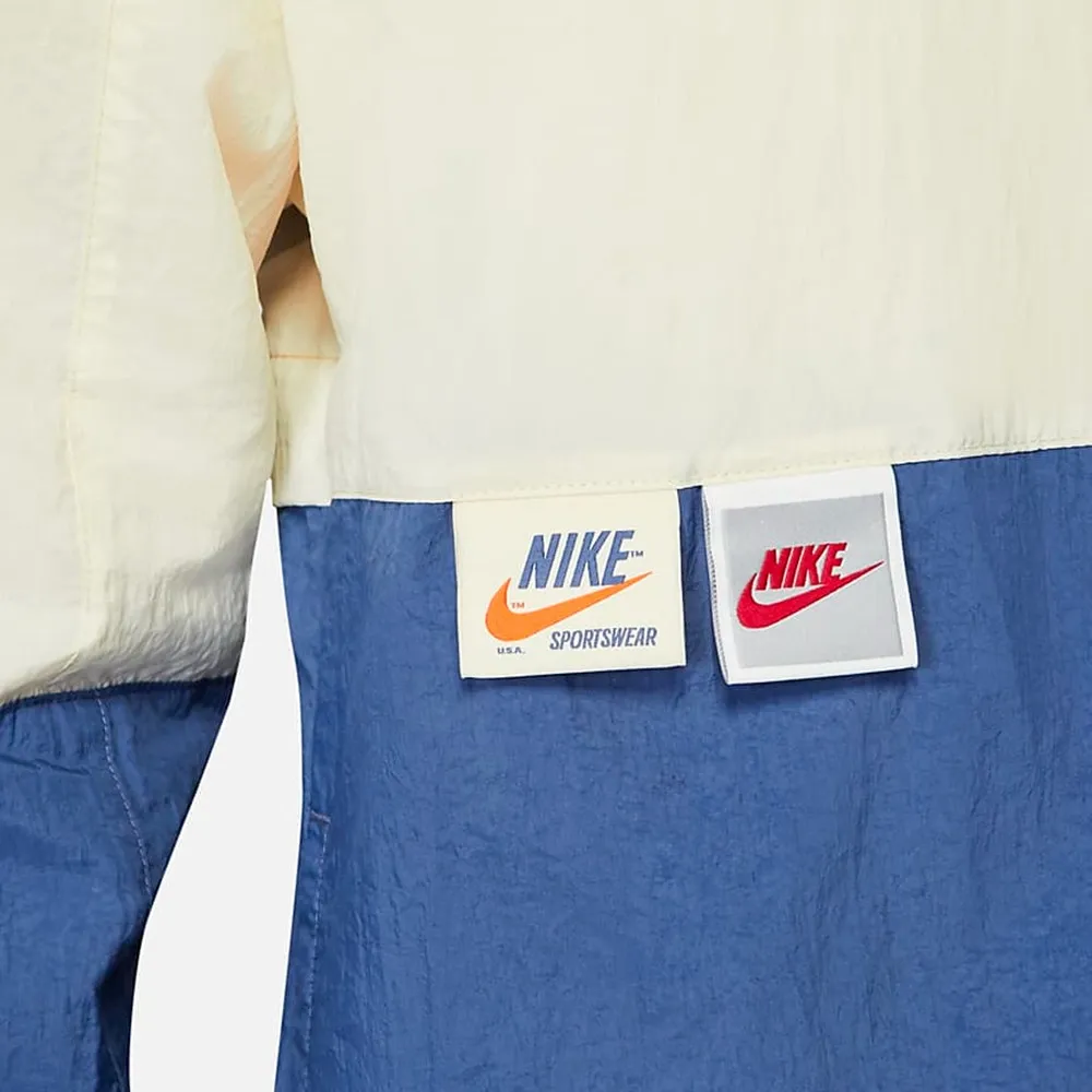 Zip Double Swoosh Windbreaker Hooded Jacket White\Blue фото